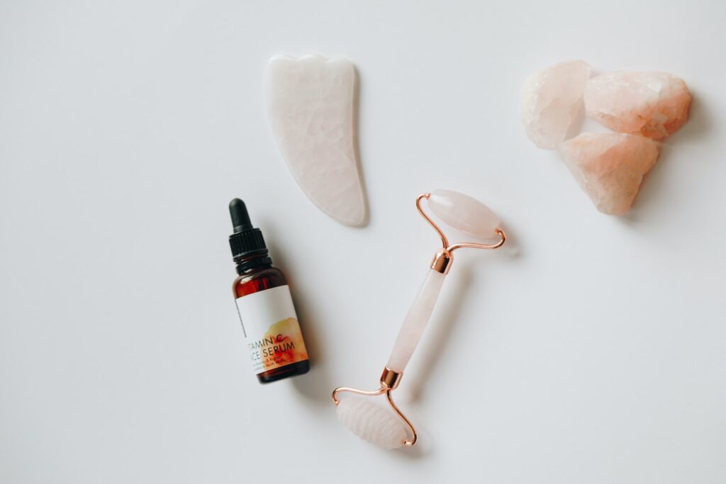 Rose quartz self love and healing beauty products