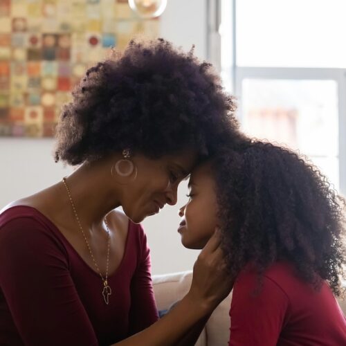 Mother with daughter motherhood overwhelming